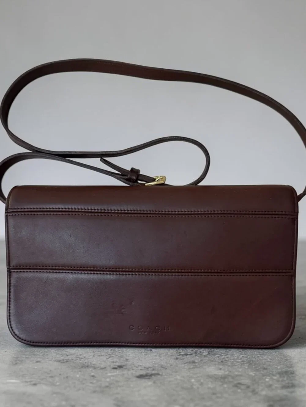 Vintage Triveca Convertible Coach Leather Crossbody / Clutch Bag